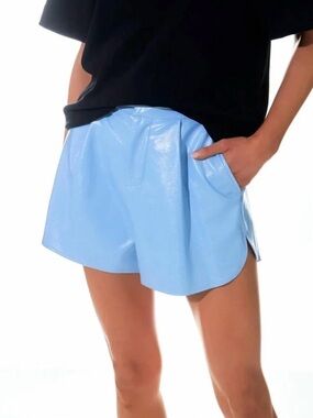 GREY LAB Endless Rose Women's High-Waisted Faux Leather Shorts M